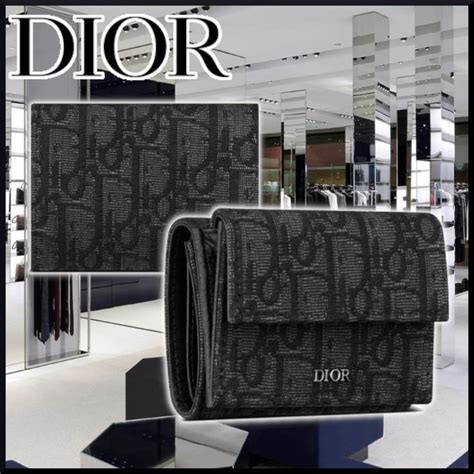 christian dior tri fold wallet|Trifold Wallet Black Dior Oblique Galaxy Leather.